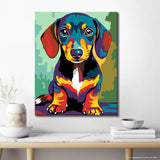 Malen nach Zahlen Dackel mehrfarbig