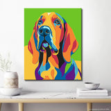 Malen nach Zahlen Bluthund bunt