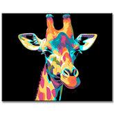 Malen nach Zahlen Giraffe Portrait bunt