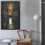 Malen nach Zahlen Löwe und Lamm Tiere Spiegelung TierKunst