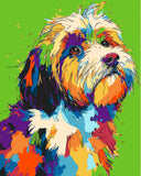 Malen nach Zahlen Bunte Tierwelt Hund Portrait