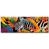 Malen nach Zahlen Panorama Zebra Bunte Blumen