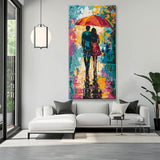 Malen nach Zahlen Panorama Pärchen unter dem Regenschirm