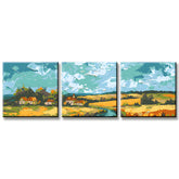 Malen nach Zahlen Triptychon Weizenfeld Landschaft 3-teilig
