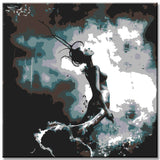 Malen nach Zahlen Meerjungfrau in schwarzweiss I