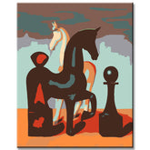 Malen nach Zahlen Abstrakt Schwarzes Pferd I