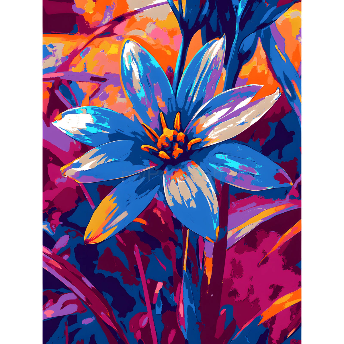 Malen nach Zahlen Blaue Blume