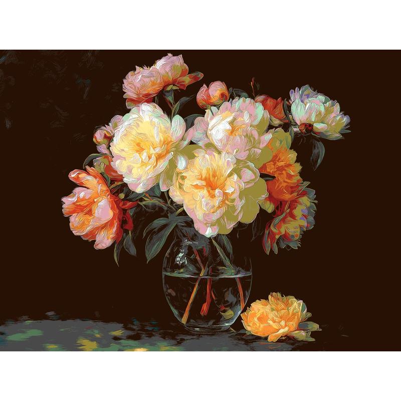 Malen nach Zahlen Weißrosa Blumenstrauss