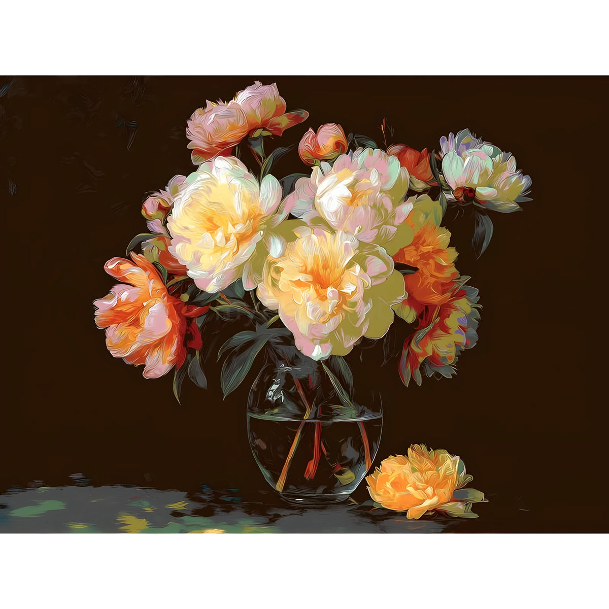 Malen nach Zahlen Weißrosa Blumenstrauss