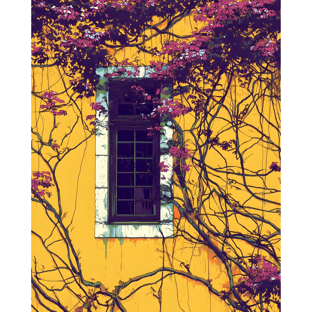 Malen nach Zahlen Rankpflanze Lila