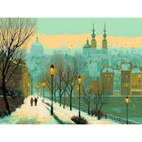 Malen nach Zahlen stadt im winter