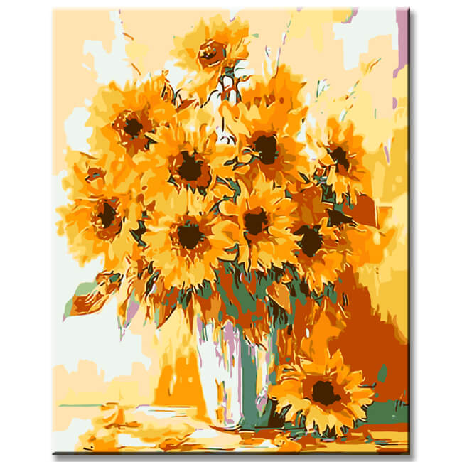 Malen nach Zahlen Bilder Sonnenblumen