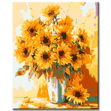 Malen nach Zahlen Bilder Sonnenblumen