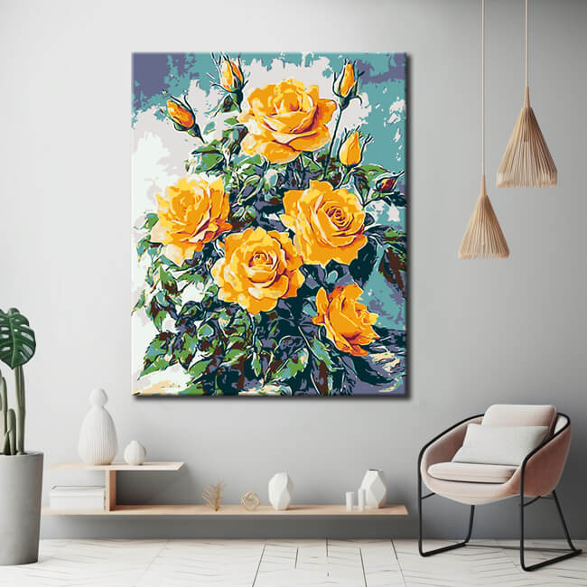 Malen nach Zahlen Gelbe Rosen