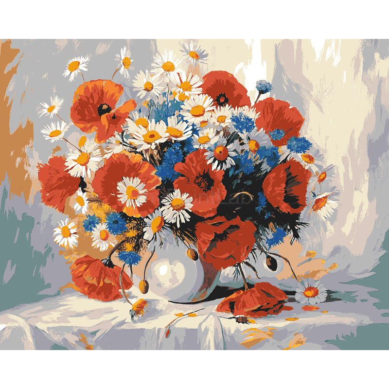 Malen nach Zahlen MohnBlumen
