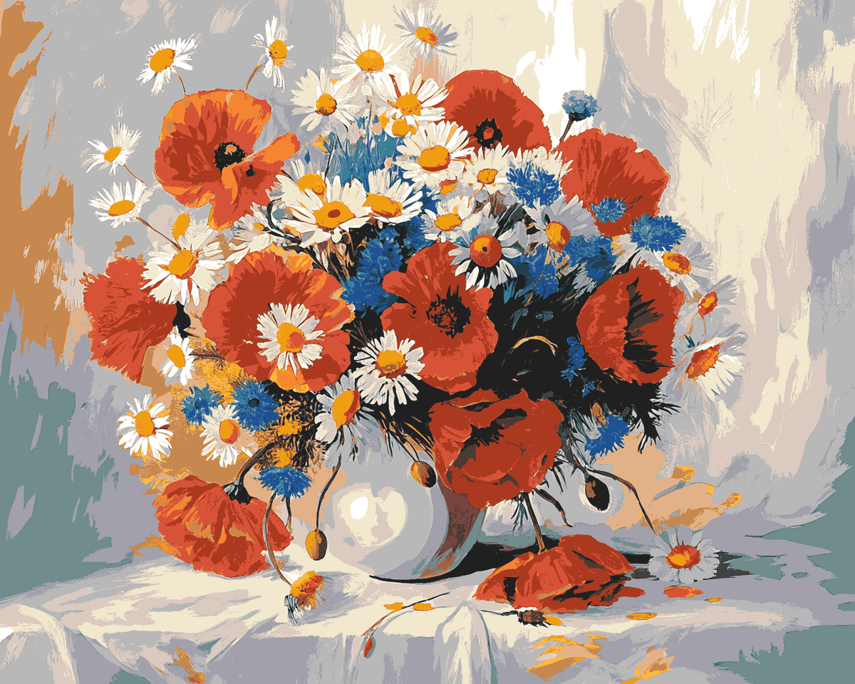 Malen nach Zahlen MohnBlumen