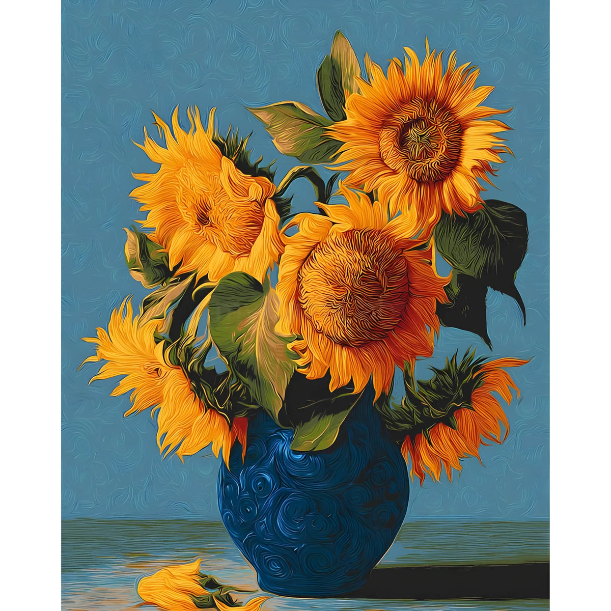 Malen nach Zahlen Stillleben mit Sonnenblumen