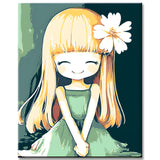 Malen nach Zahlen Little Princess mit Blume im Haar