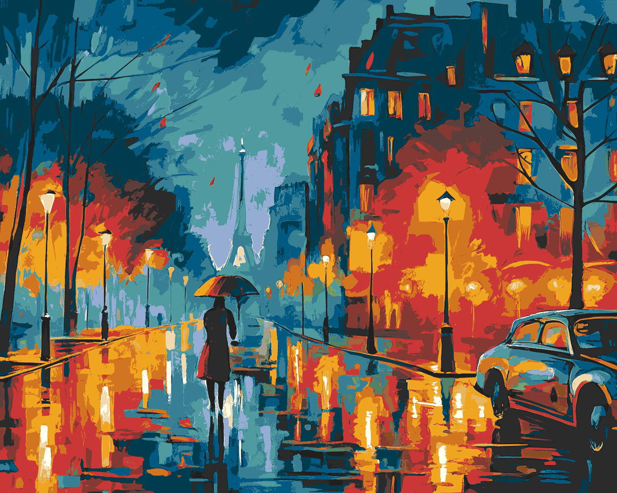 Malen nach Zahlen Regentag