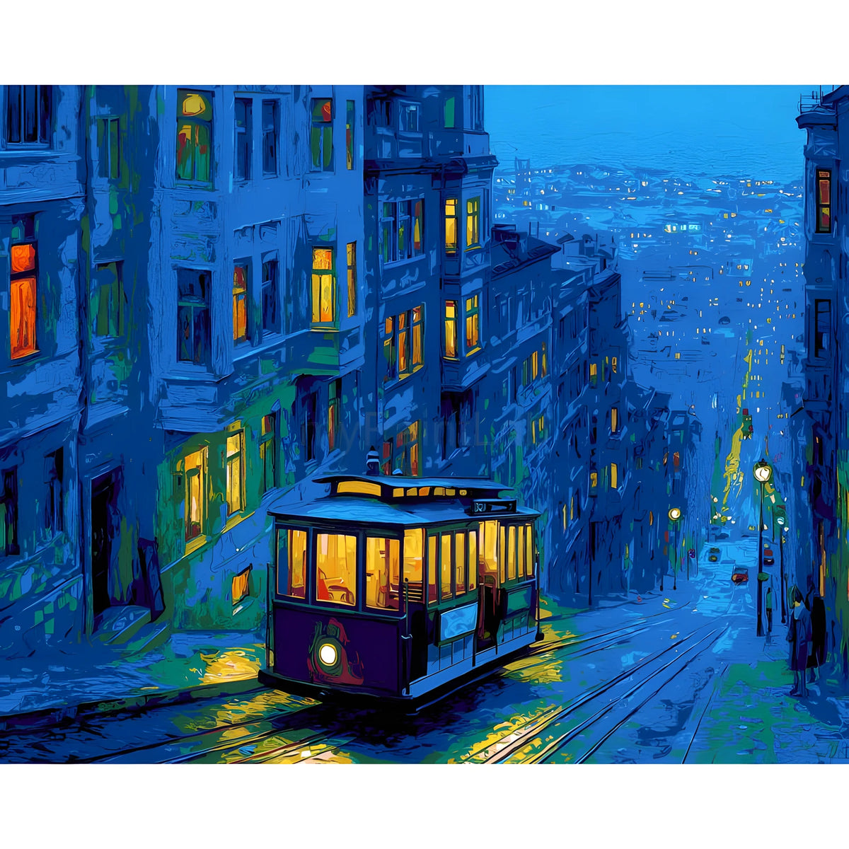 Malen nach Zahlen Amerika San Francisco Straßenbahn