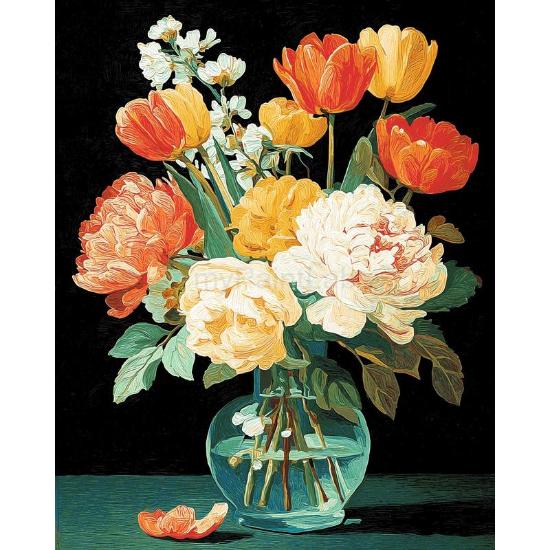 Malen nach Zahlen Bunter Blumenstrauss