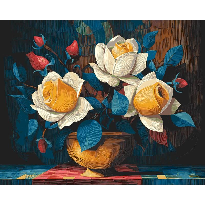 Malen nach Zahlen Gelbe Rosen
