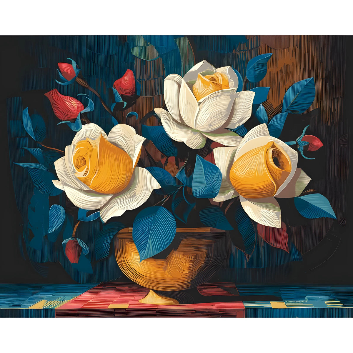 Malen nach Zahlen Gelbe Rosen