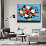 Malen nach Zahlen Blumen Blumenstrauß weiß/blau