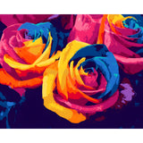 Malen nach Zahlen Blumen Rosen abstrakt
