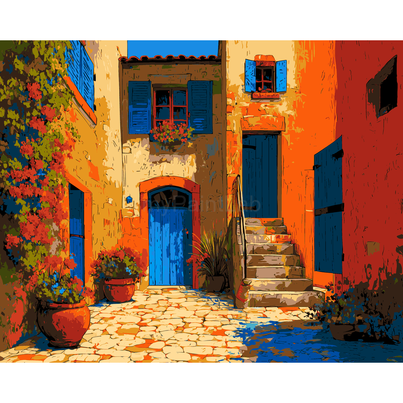 Malen nach Zahlen Bilder mediterraner innenhof