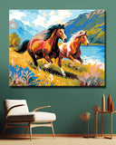 Malen nach Zahlen Tiere zwei Pferde