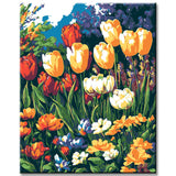 Malen nach Zahlen Bilder bunte Blumenwiese