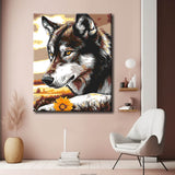 Malen nach Zahlen Bilder Liebevoller Wolfshund