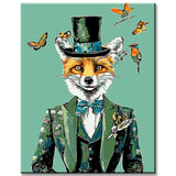 Malen nach Zahlen Lustige Tiere Fuchs mit Zylinder