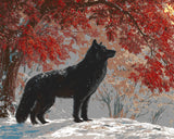 Malen nach Zahlen Tiere wolf im schnee