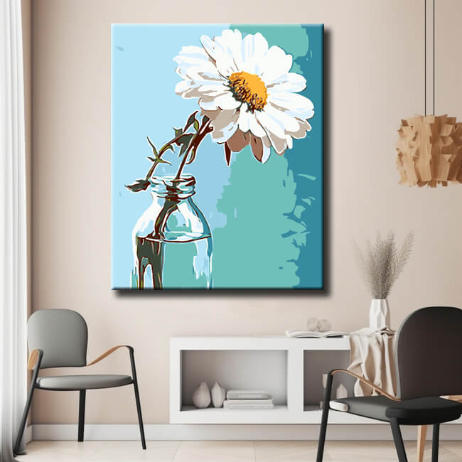Malen nach Zahlen Blume in Vase
