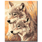Malen nach Zahlen Tierkunst Wolfspaar Porträt