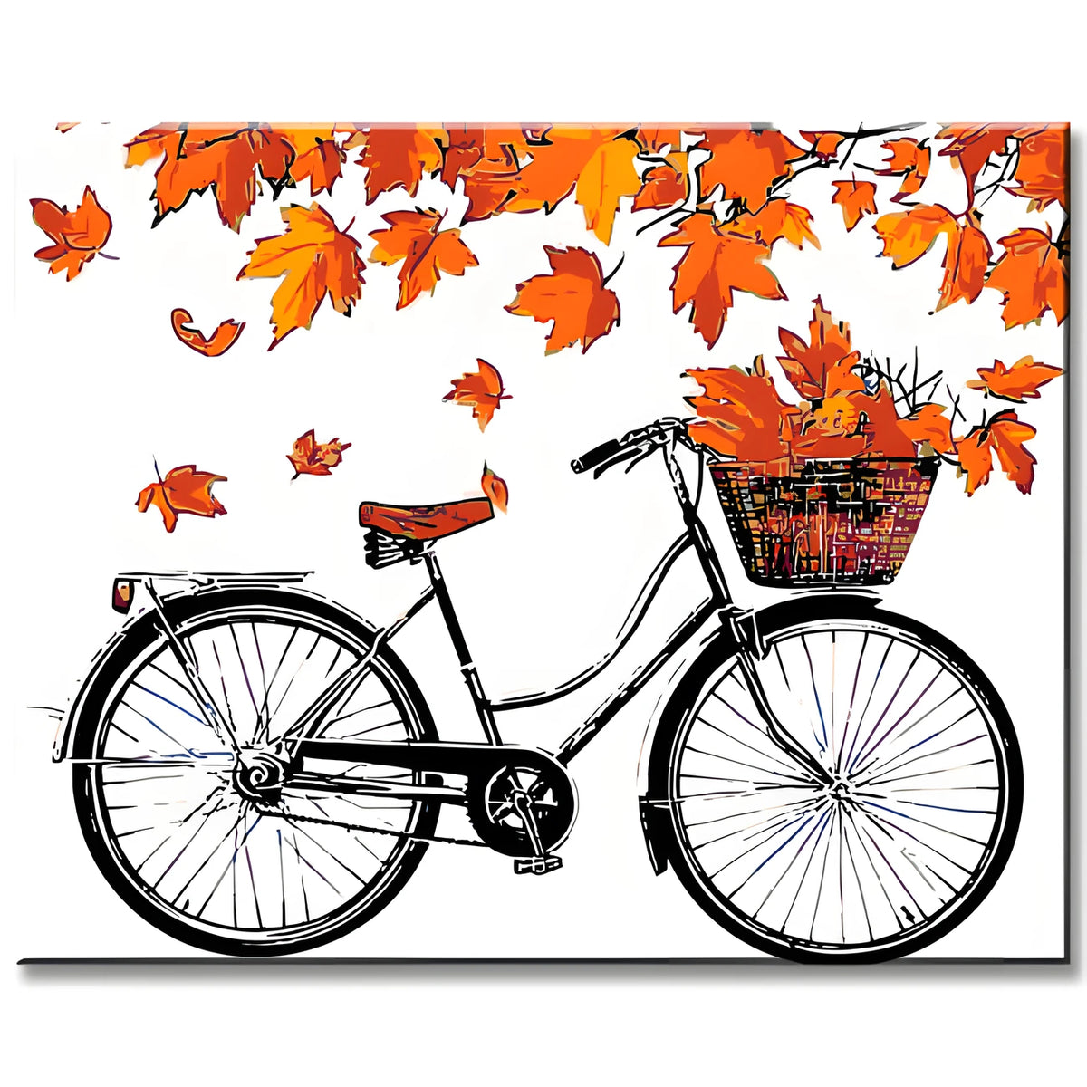 Malen nach Zahlen Fahrrad im Herbst