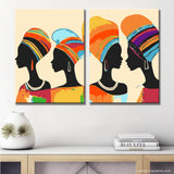Malen nach Zahlen Afrika Frauen Moderne Kunst - 2-teilig (Duo)