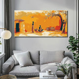 Malen nach Zahlen Afrika Dorf in Steppe Alltag