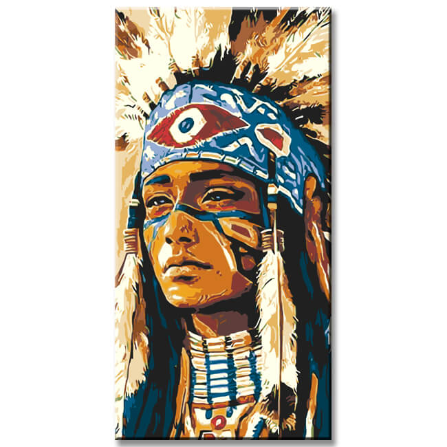 Malen nach Zahlen Frau Ureinwohnerin Tradition Nordamerika