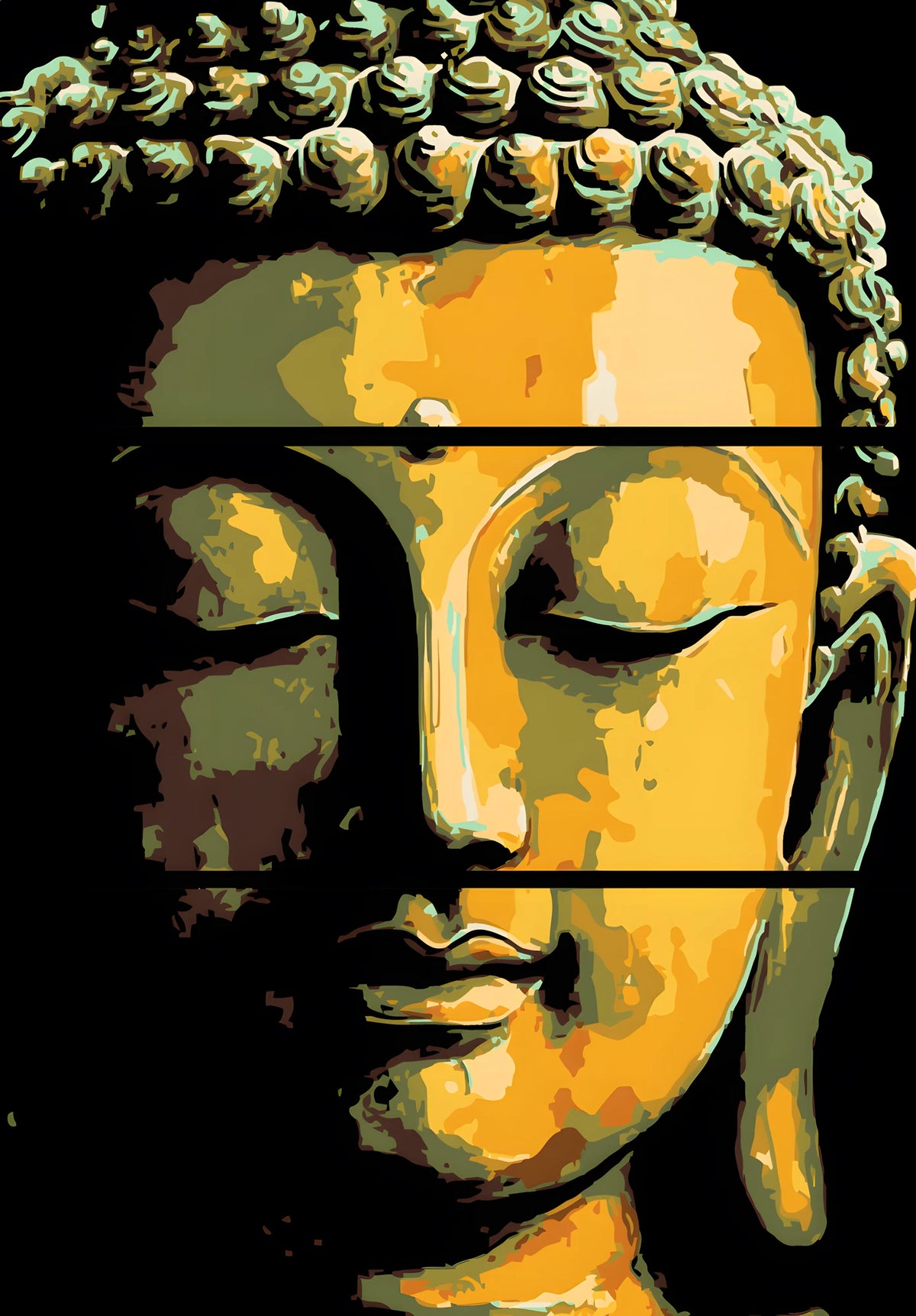 Malen nach Zahlen Schlafender Buddha Tradition - 3-teilig (Triptychon)