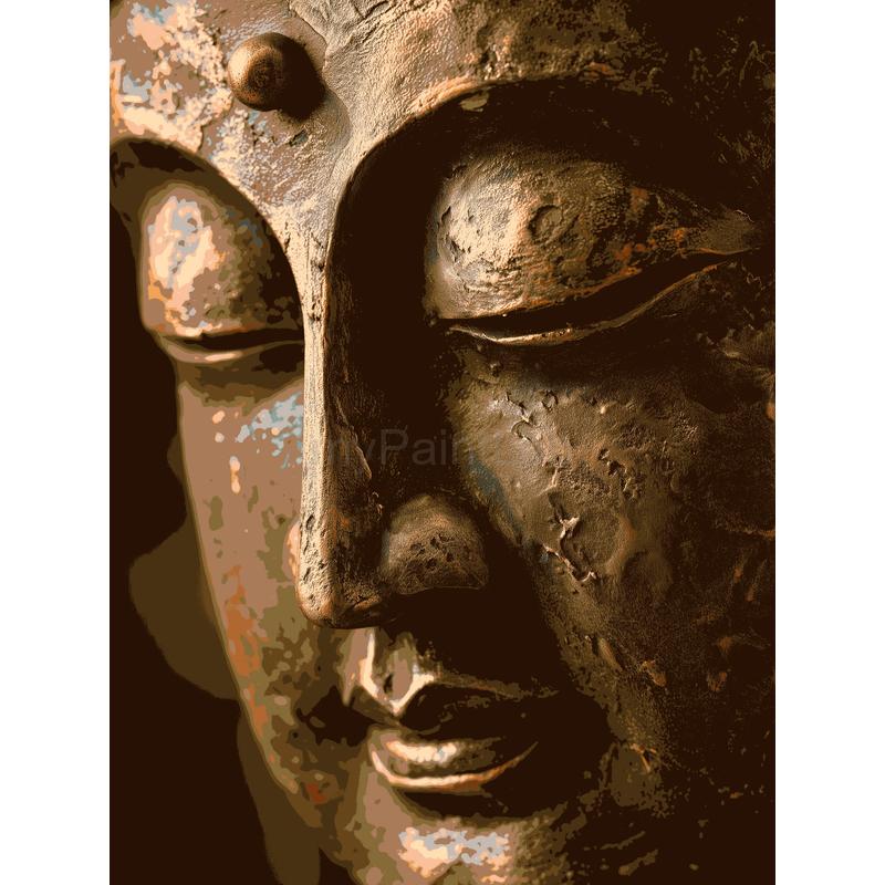 Malen nach Zahlen Schlafender Buddha Tradition Gold