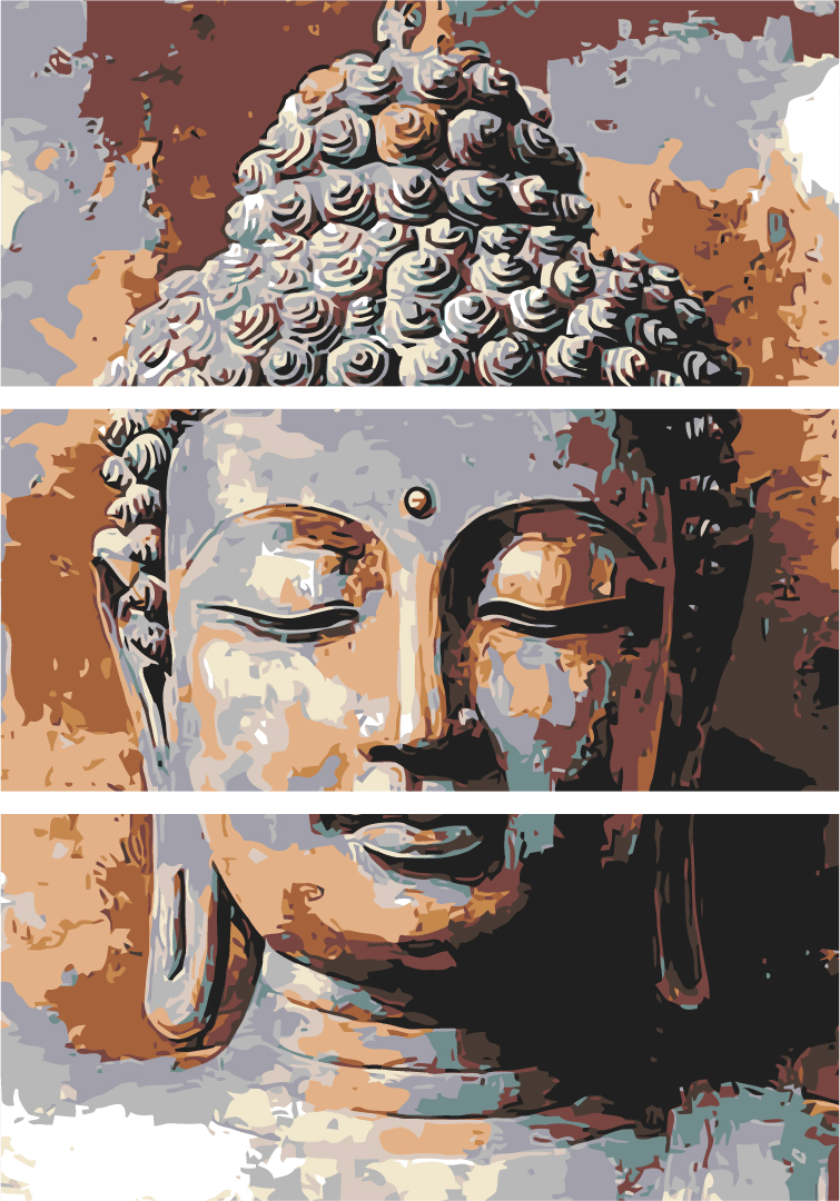 Malen nach Zahlen Buddha Südostasien - 3-teilig (Triptychon)