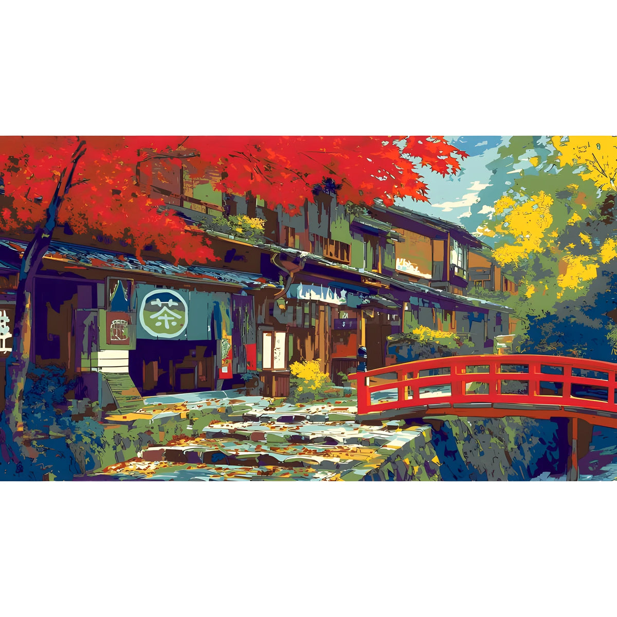 Malen nach Zahlen Japan Tradition Dorf