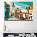 Malen nach Zahlen Altstadt Deutschland Rothenburg