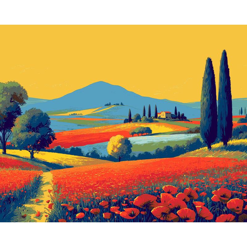 Malen nach Zahlen Kunst Blumen Landschaft