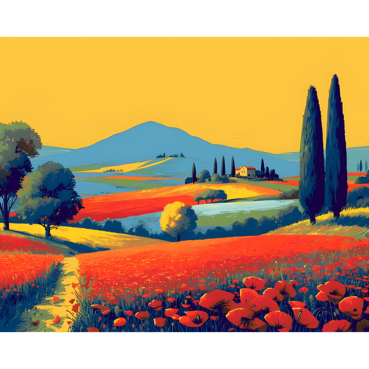 Malen nach Zahlen Kunst Blumen Landschaft