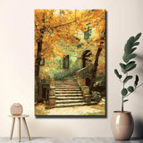 Malen nach Zahlen Kunst Herbst Garten Gasthof