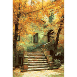 Malen nach Zahlen Kunst Herbst Garten Gasthof